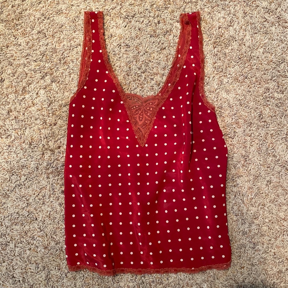 Silk Polka Dot Top